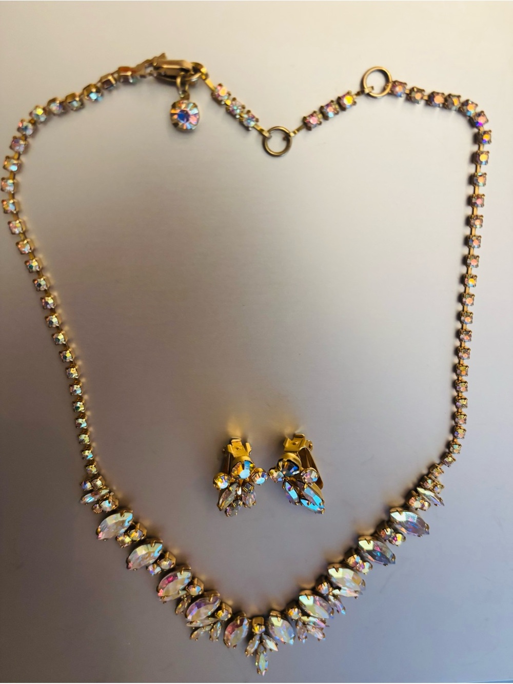 Aurora Borealis Necklace and Earring Set